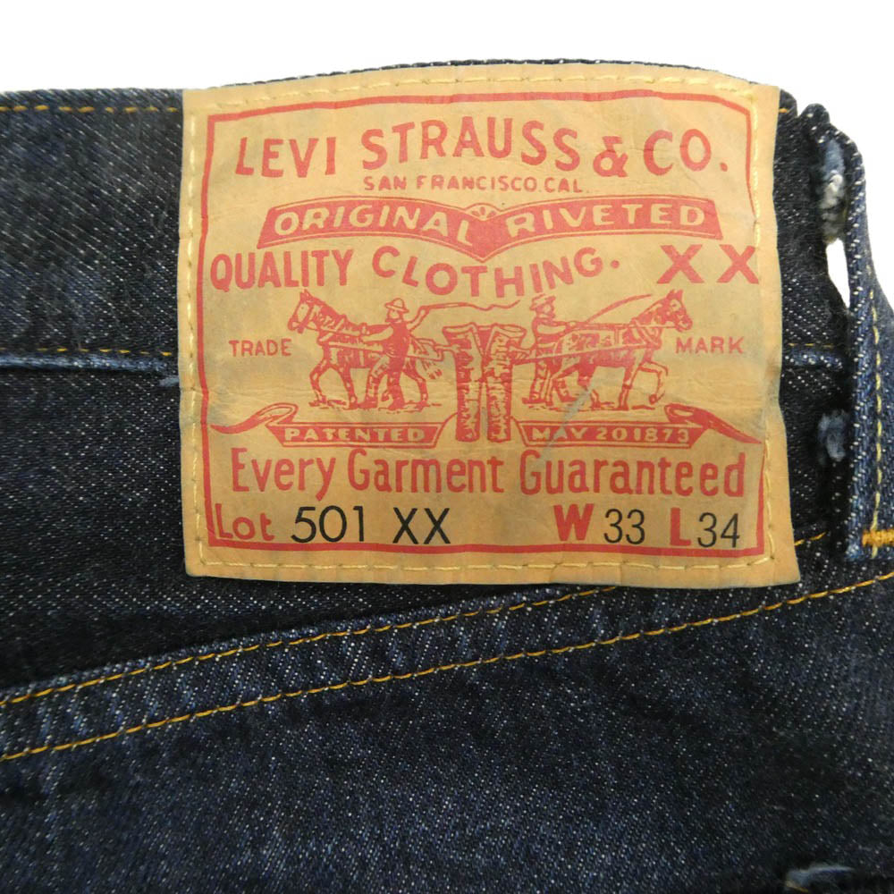 Levi's リーバイス 50155-0079 VINTAGE CLOTHING 1955モデル 501XX 復刻 オーガニックコットン リジッド ボタンフライ デニム パンツ インディゴブルー系 W33 L34【中古】