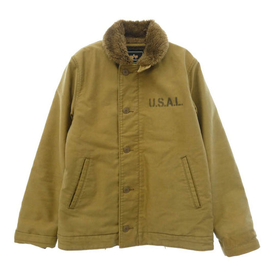 ALPHA アルファ 20521-314 N-1 ミリタリー デッキ ジャケット カーキ系 L【中古】