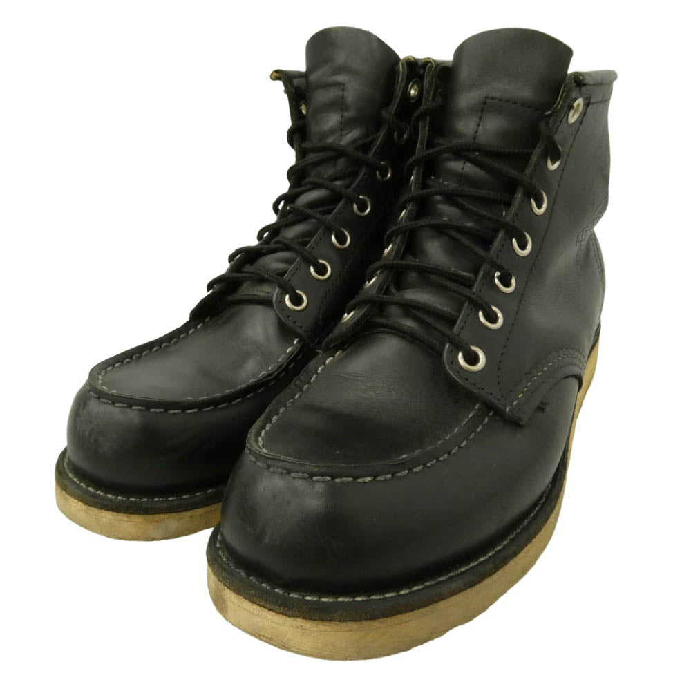 RED WING レッドウィング 8130 USA製 04年製 CLASSIC MOC TOE BOOT アイリッシュセッター クラシック モックトゥ ワーク ブーツ ブラック系 7D【中古】