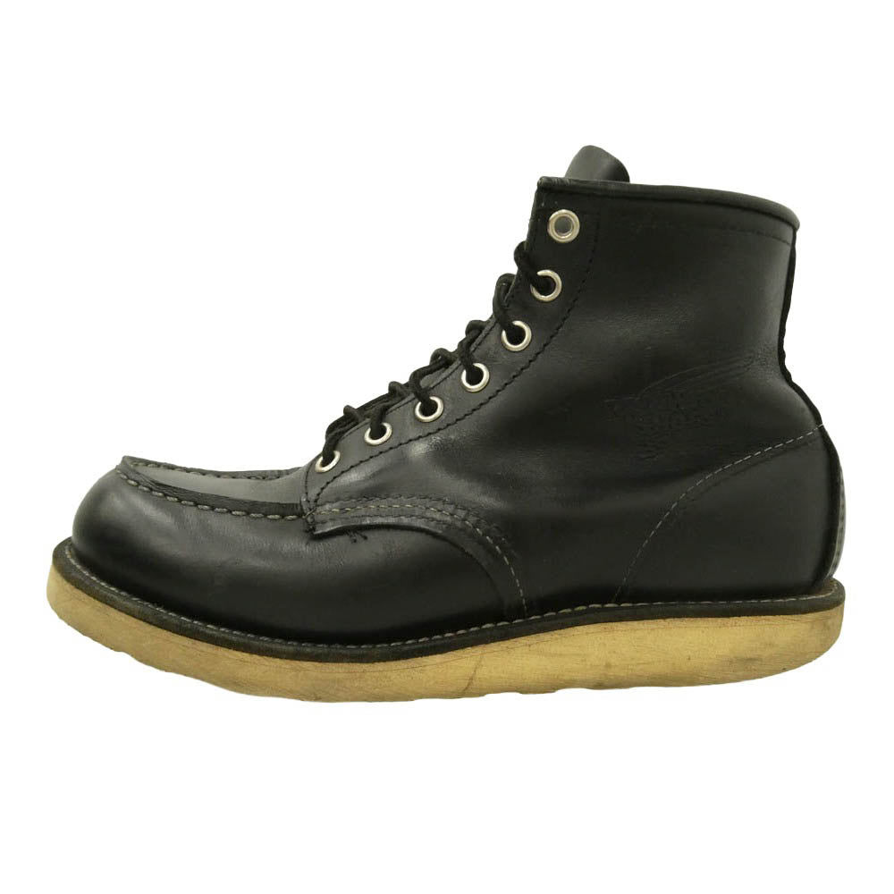 RED WING レッドウィング 8130 USA製 04年製 CLASSIC MOC TOE BOOT アイリッシュセッター クラシック モックトゥ ワーク ブーツ ブラック系 7D【中古】