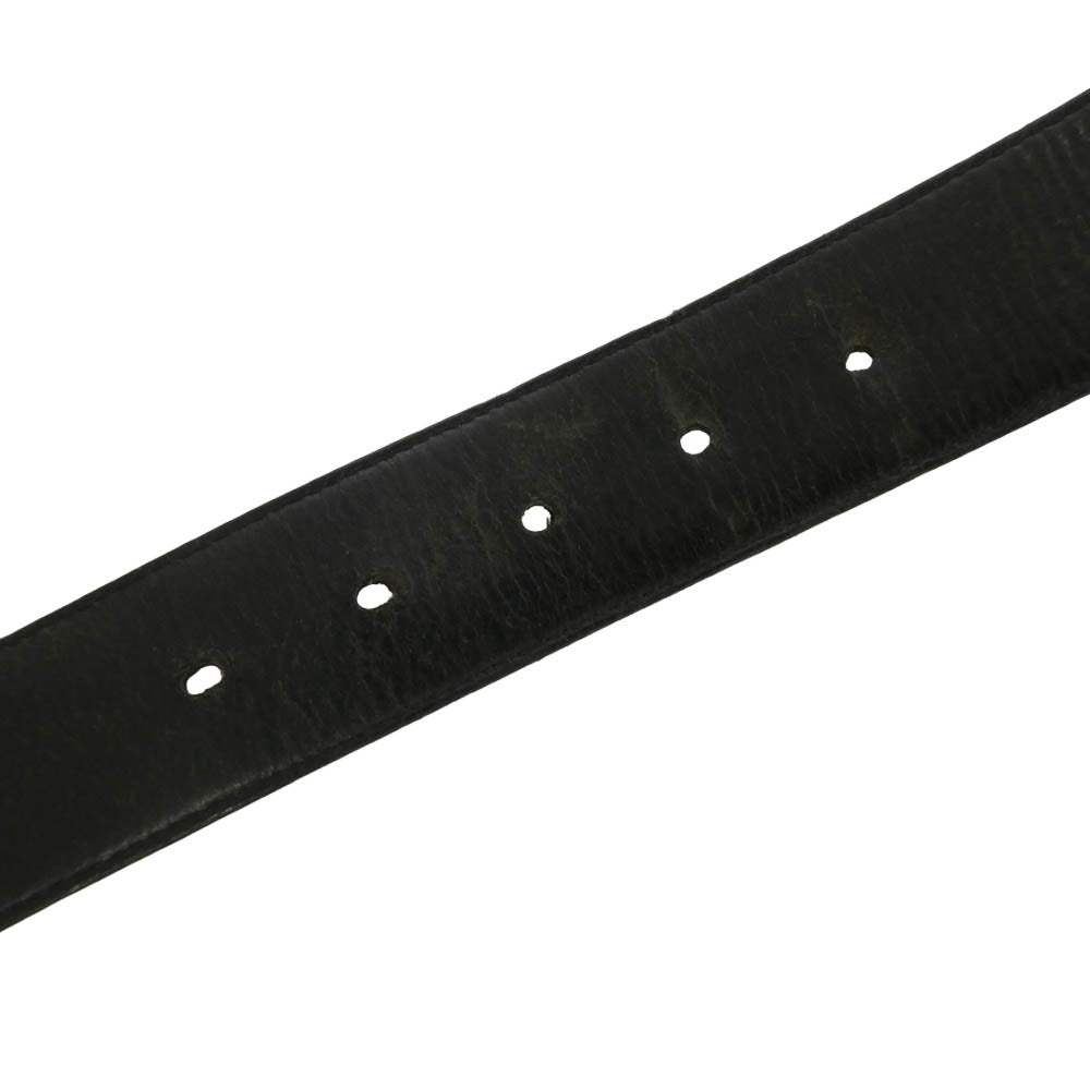 CHROME HEARTS クロムハーツ（原本無） 30サイズ 1.5 STRAP 1.5inch スクロールレーベルリベッツ レザー ベルト ブラック系 30【中古】