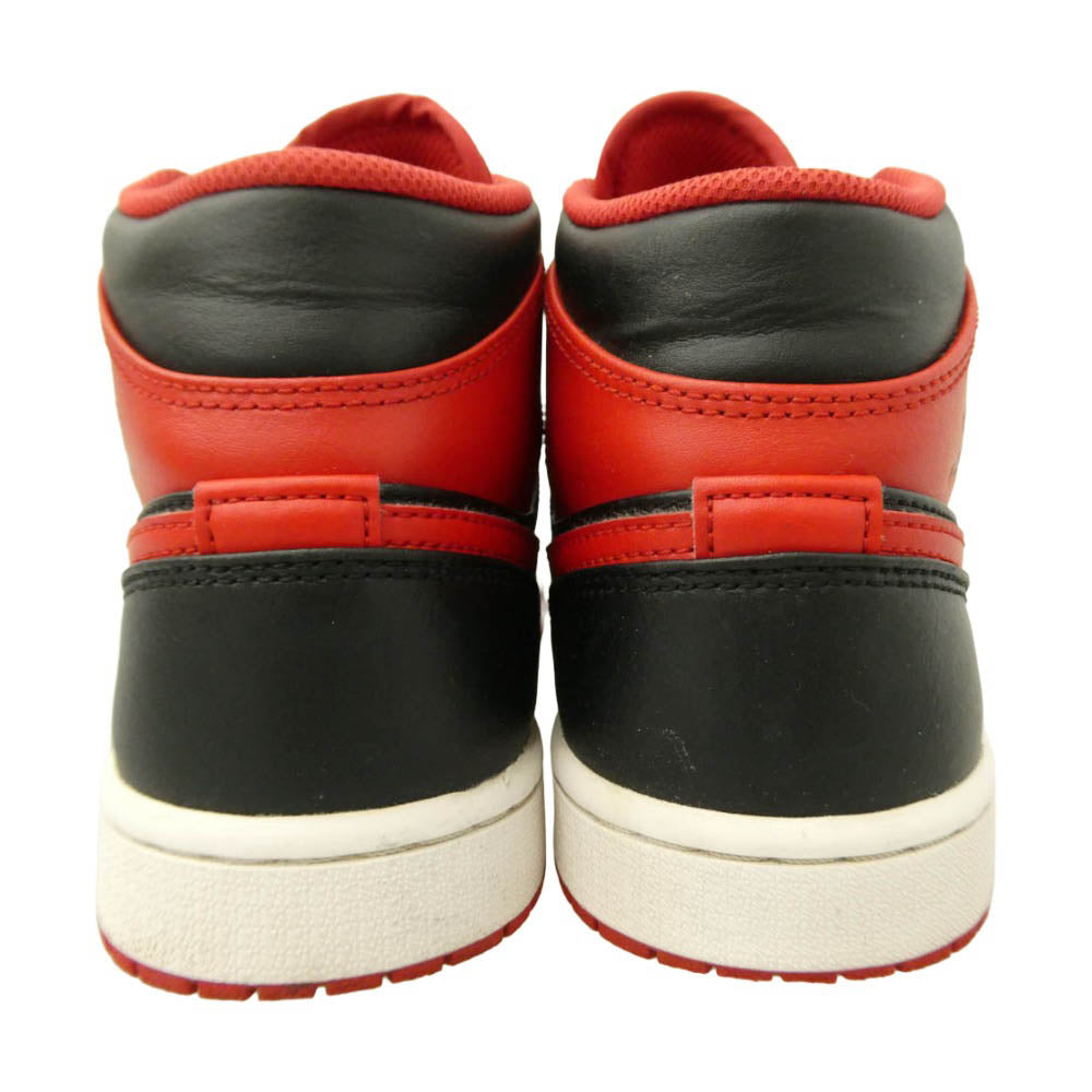 NIKE ナイキ DQ8426-060 Air Jordan 1 Mid Bred Toe エアジョーダン1 ミッド ブレッドトゥ スニーカー ブラック系 レッド系 25㎝【中古】