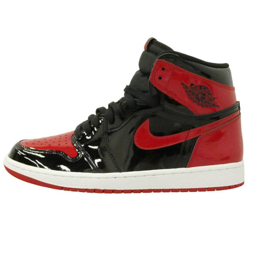 NIKE ナイキ 555088-063 Air Jordan 1 High OG Patent Bred エアジョーダン1 ハイ OG パテントブレッド スニーカー ブラック系 レッド系 27㎝【新古品】【未使用】【中古】