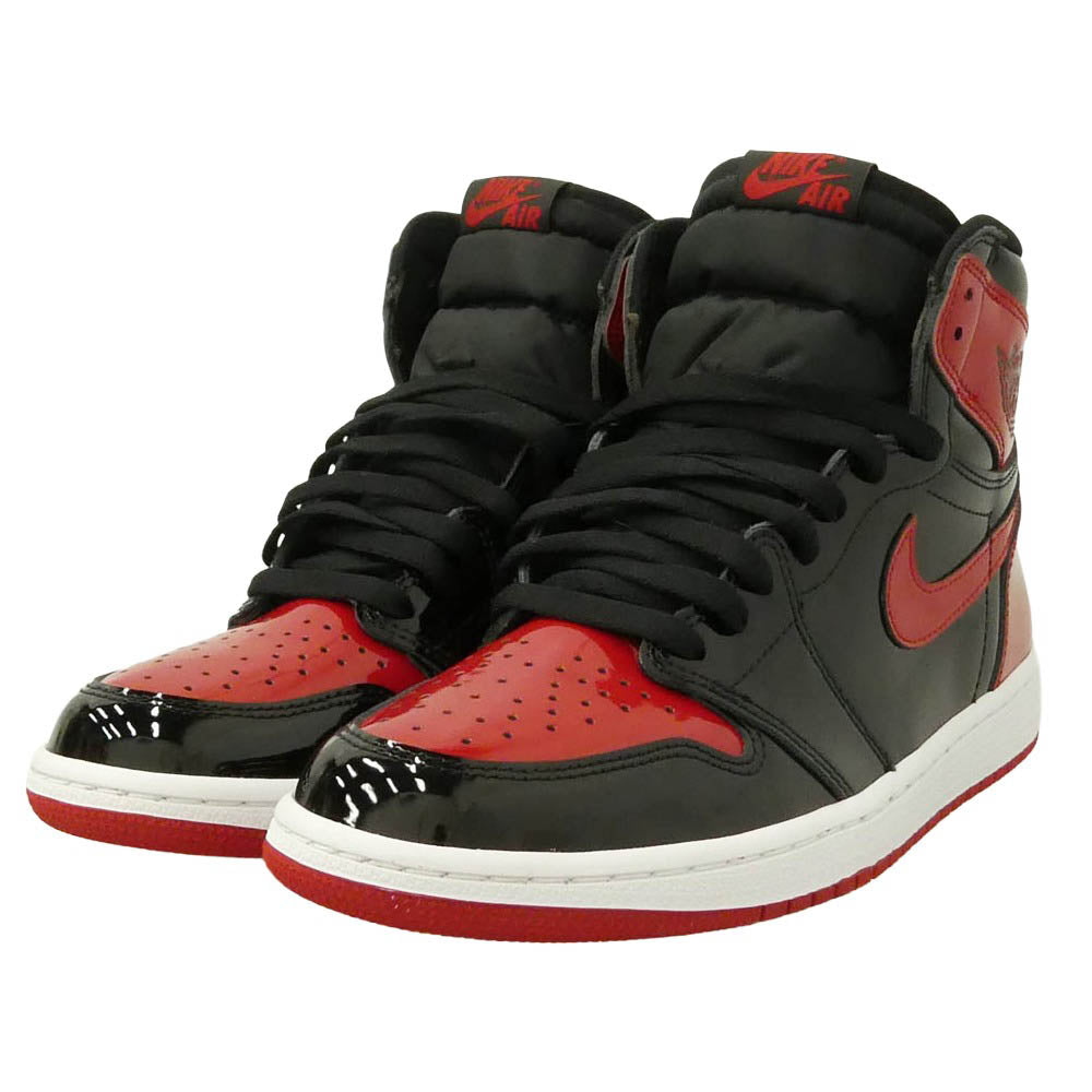 NIKE ナイキ 555088-063 Air Jordan 1 High OG Patent Bred エアジョーダン1 ハイ OG パテントブレッド スニーカー ブラック系 レッド系 27㎝【新古品】【未使用】【中古】