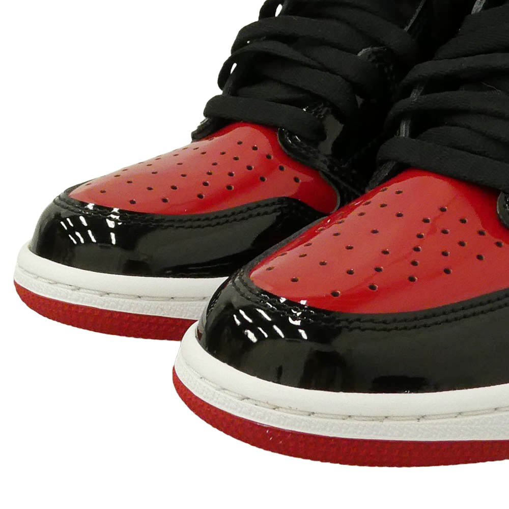 NIKE ナイキ 555088-063 Air Jordan 1 High OG Patent Bred エアジョーダン1 ハイ OG パテントブレッド スニーカー ブラック系 レッド系 27㎝【新古品】【未使用】【中古】