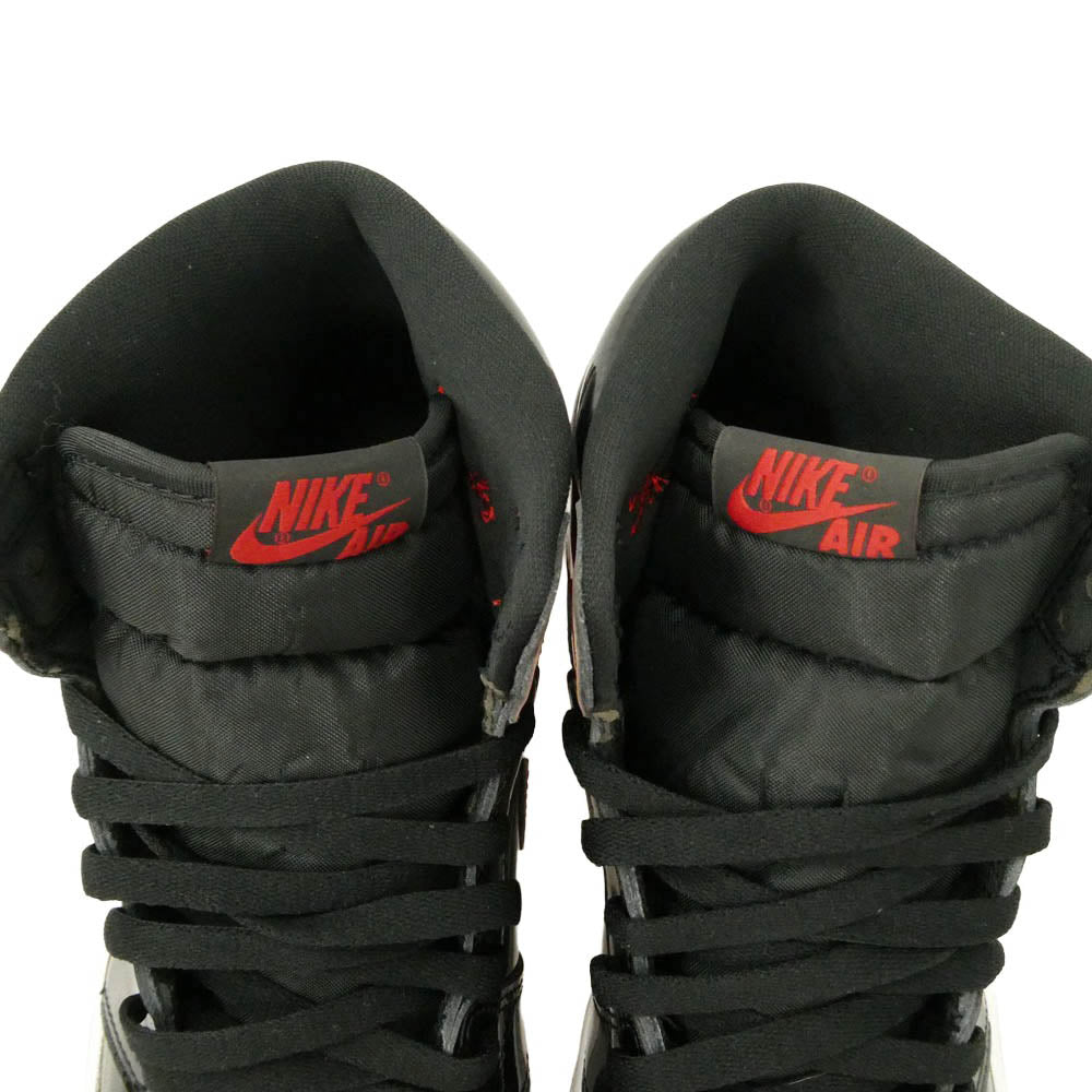 NIKE ナイキ 555088-063 Air Jordan 1 High OG Patent Bred エアジョーダン1 ハイ OG パテントブレッド スニーカー ブラック系 レッド系 27㎝【新古品】【未使用】【中古】