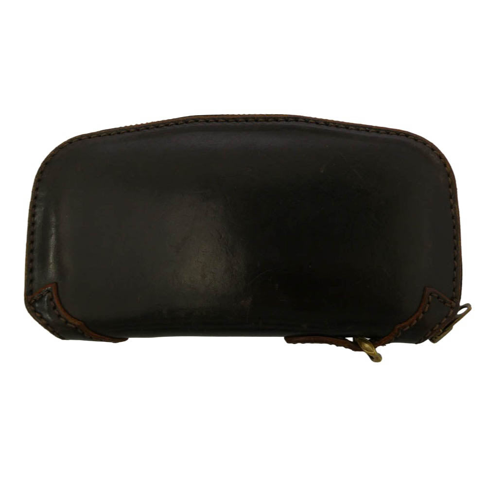 MANIFOLD マニフォールド ラウンドファスナー ウォレット 長財布 ダークブラウン系【中古】