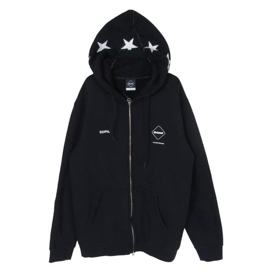 F.C.R.B. エフシーアールビー 26SS FCRB-260134 5-STAR ZIP-UP SWEAT HOODIE ジップアップ フーディー パーカー ブラック系 L【中古】