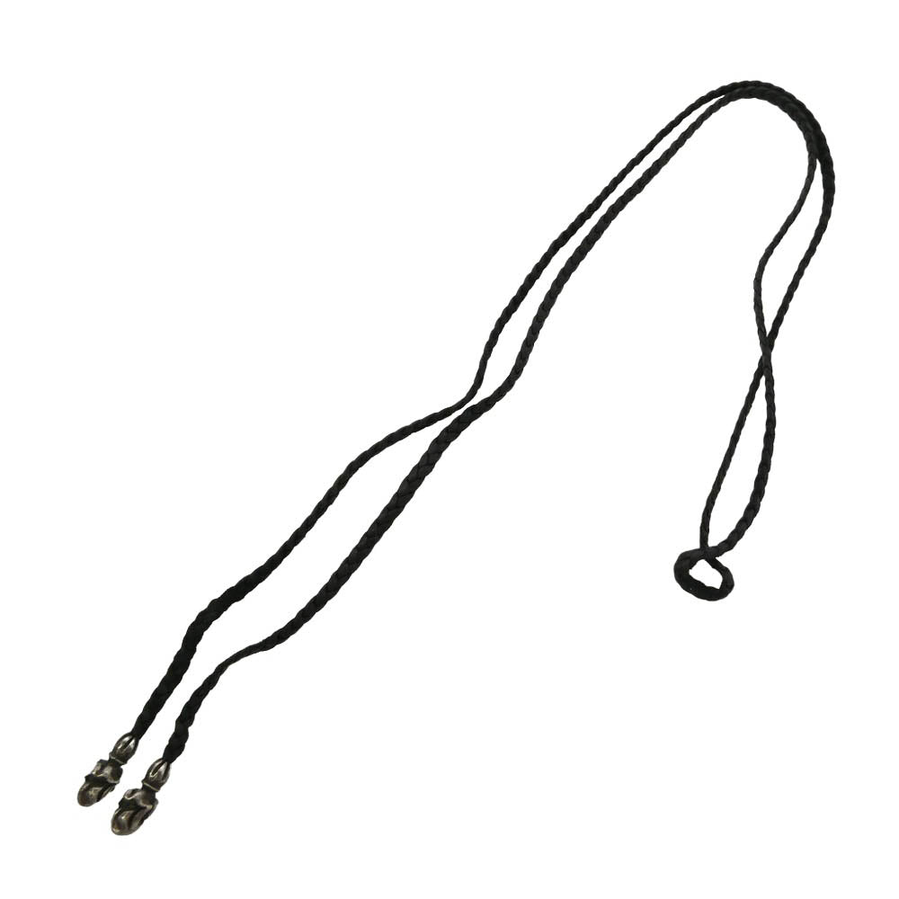 CHROME HEARTS クロムハーツ（原本無） LEATHER BRAID リップアンドタン レザーブレード ネックレス ブラック系 シルバー系【中古】