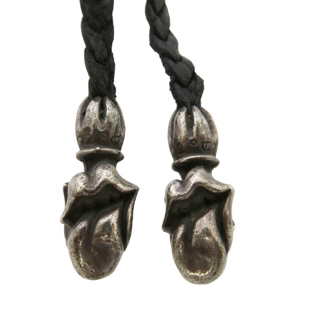 CHROME HEARTS クロムハーツ（原本無） LEATHER BRAID リップアンドタン レザーブレード ネックレス ブラック系 シルバー系【中古】