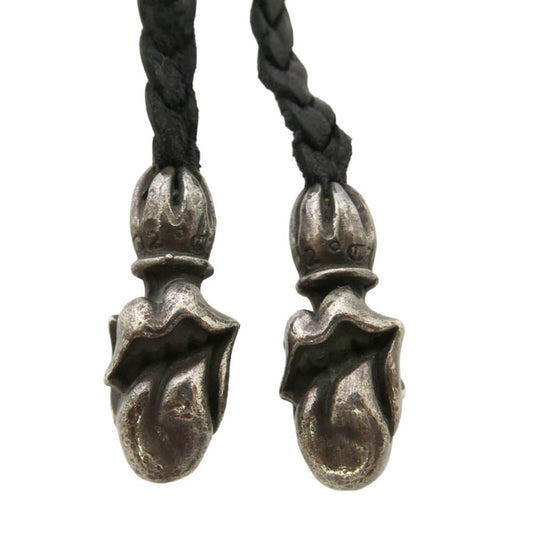 CHROME HEARTS クロムハーツ（原本無） LEATHER BRAID リップアンドタン レザーブレード ネックレス ブラック系 シルバー系【中古】