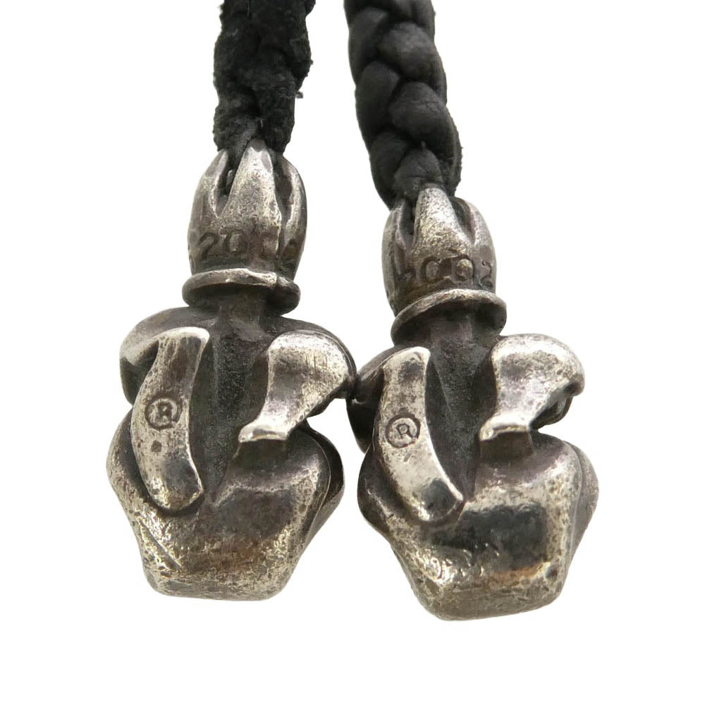 CHROME HEARTS クロムハーツ（原本無） LEATHER BRAID リップアンドタン レザーブレード ネックレス ブラック系 シルバー系【中古】