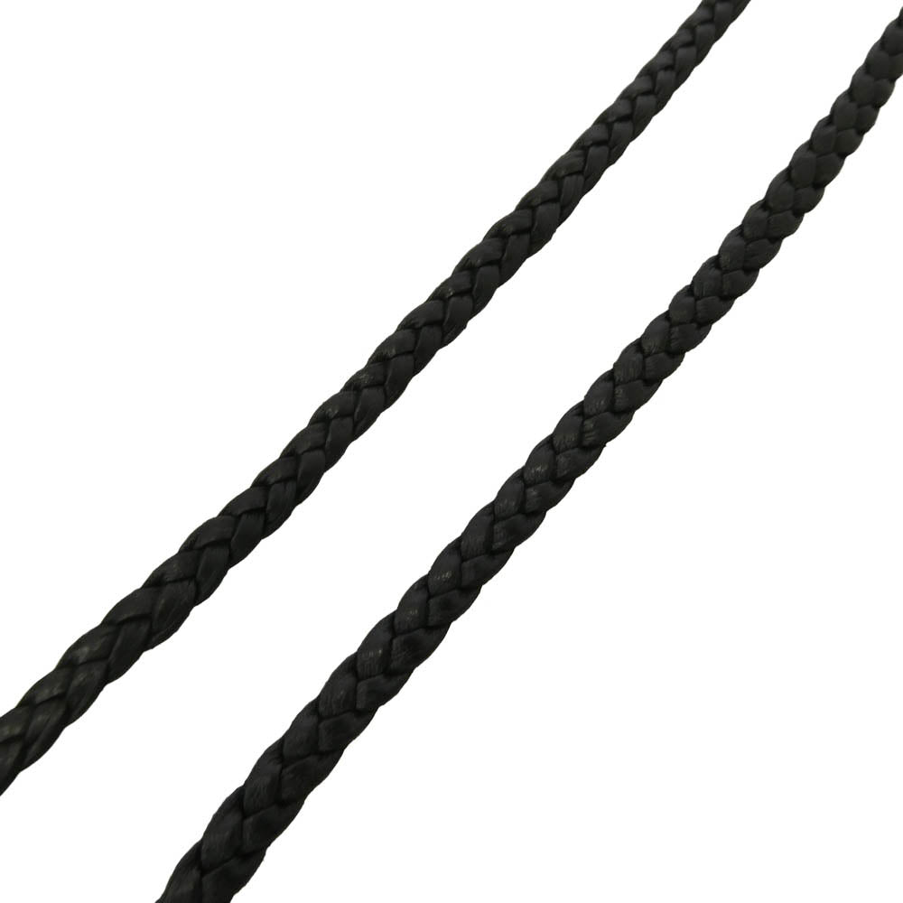 CHROME HEARTS クロムハーツ（原本無） LEATHER BRAID リップアンドタン レザーブレード ネックレス ブラック系 シルバー系【中古】