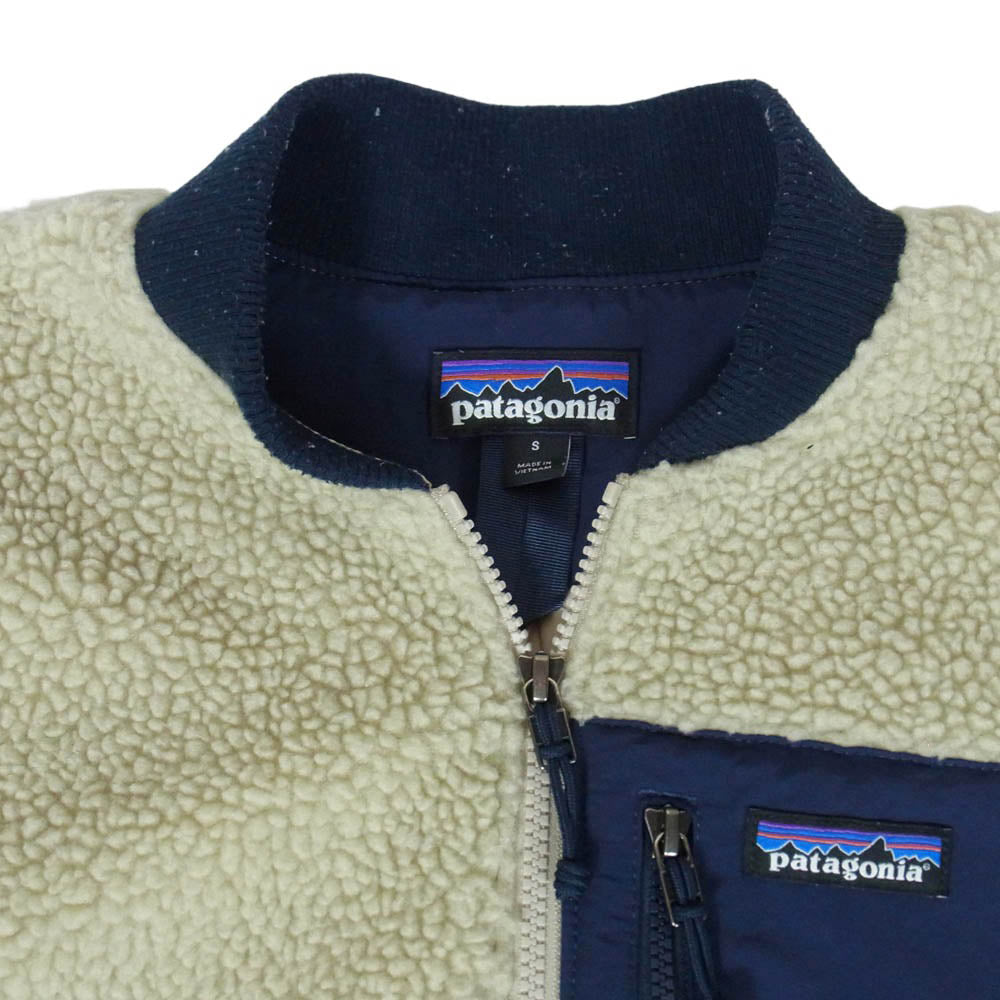 patagonia パタゴニア 19AW 22830 Retro-X Bomber Jacket レトロX ボンバー フリース ジャケット オフホワイト系 S【中古】