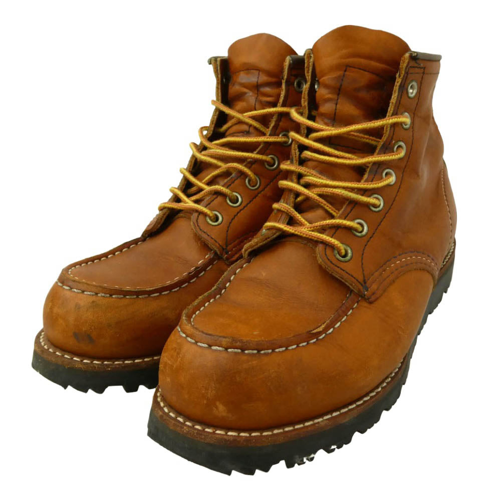RED WING レッドウィング 875 USA製 Vibram ビブラムソール カスタム 6INCH CLASSIC MOC TOE 6インチ クラシック モック トゥ ワーク ブーツ ブラウン系 26.5cm【中古】