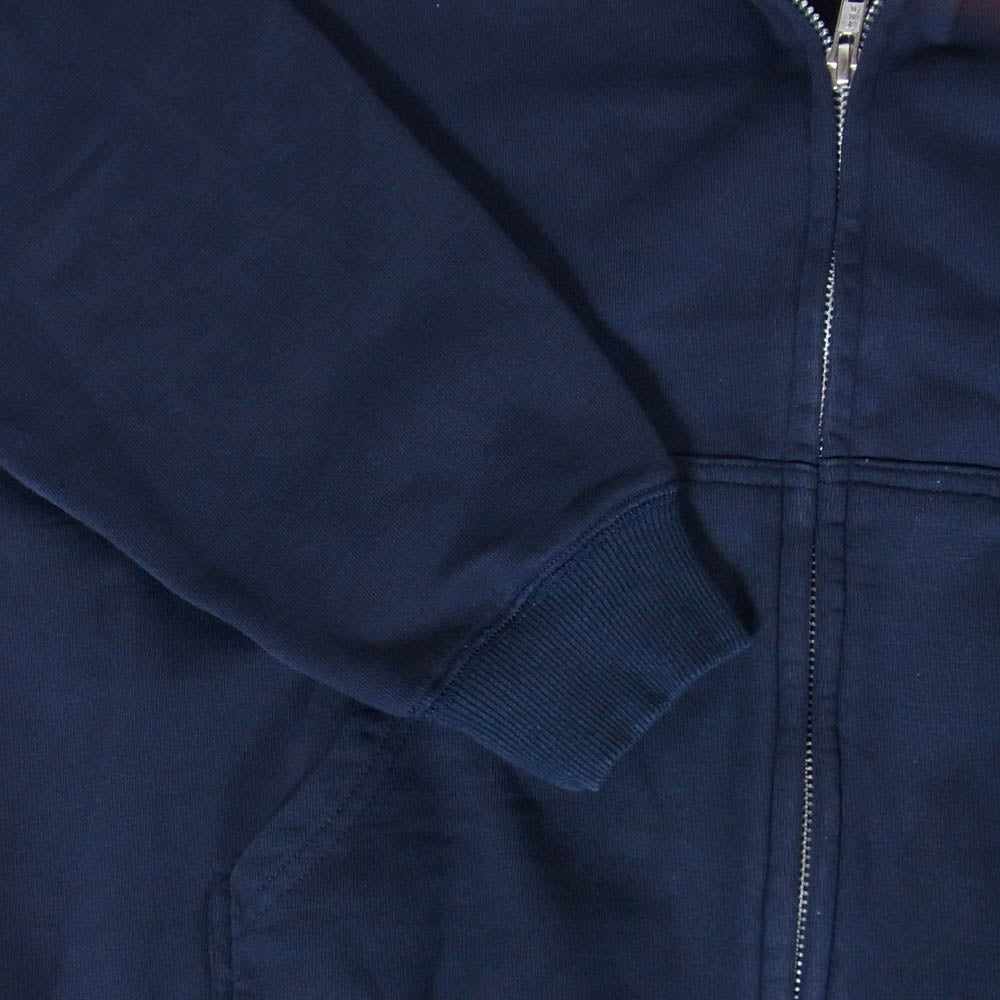 BLUCO WORK GARMENT ブルコ プリント フルジップ スウェット パーカー ネイビー系 L【中古】