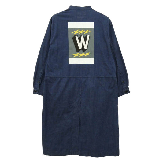 WTAPS ダブルタップス 18AW 182GWDT-SHM03 DOC / SHIRT. COTTON. DENIM ノーカラー デニム ドクター シャツ ネイビー系 x01【中古】