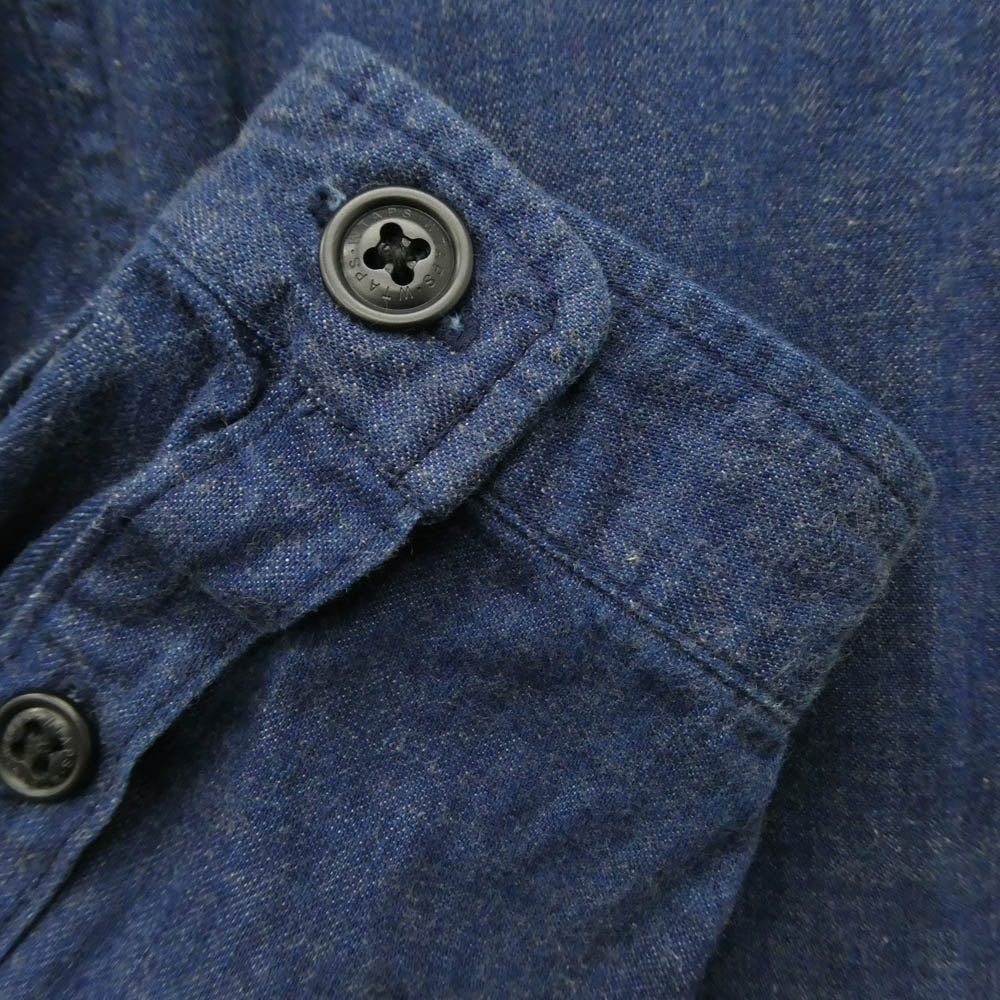 WTAPS ダブルタップス 18AW 182GWDT-SHM03 DOC / SHIRT. COTTON. DENIM ノーカラー デニム ドクター シャツ ネイビー系 x01【中古】