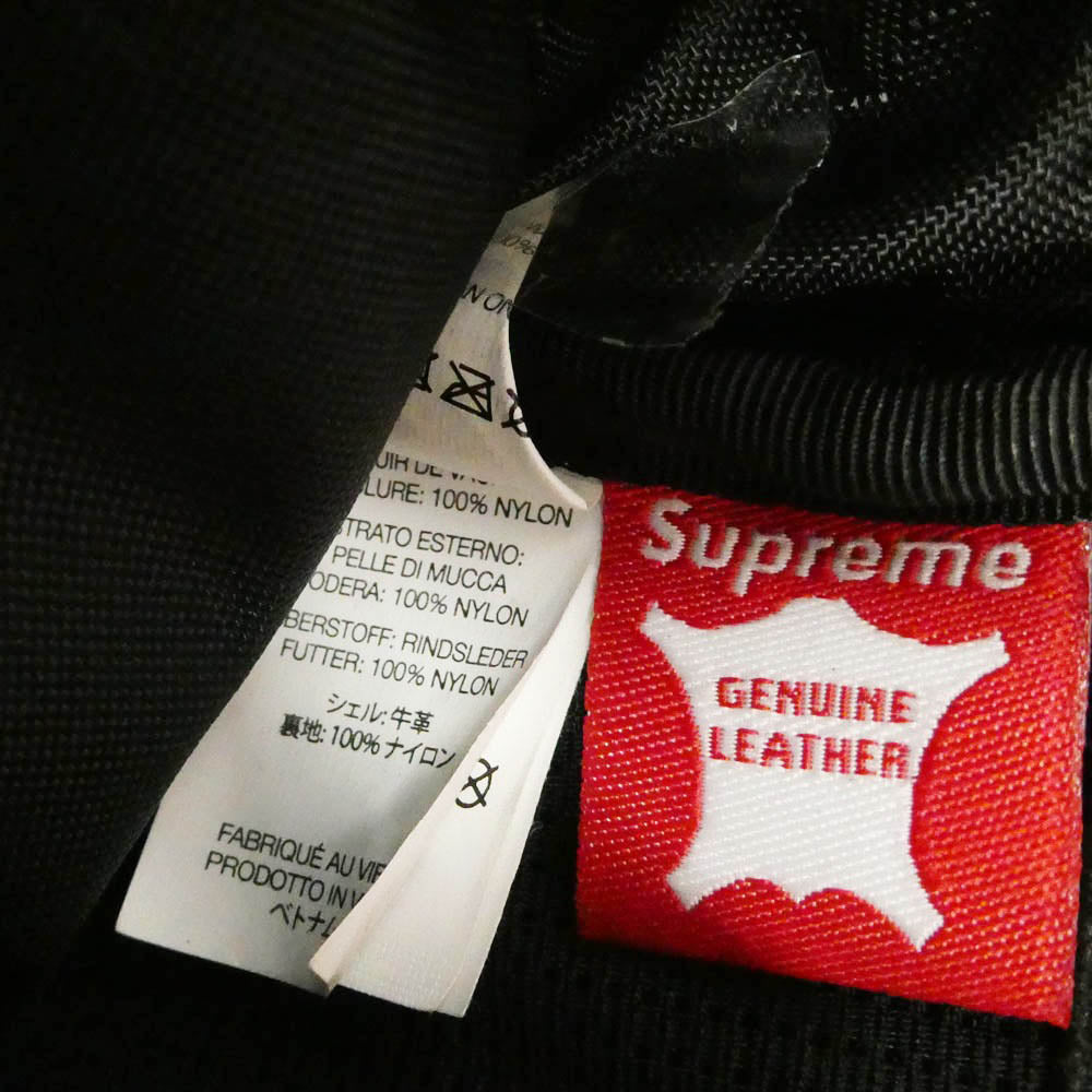 Supreme シュプリーム 24AW LEATHER SHOULDER BAG ボックスロゴ レザー ショルダー バッグ ブラック系 21×16×6.5cm【中古】