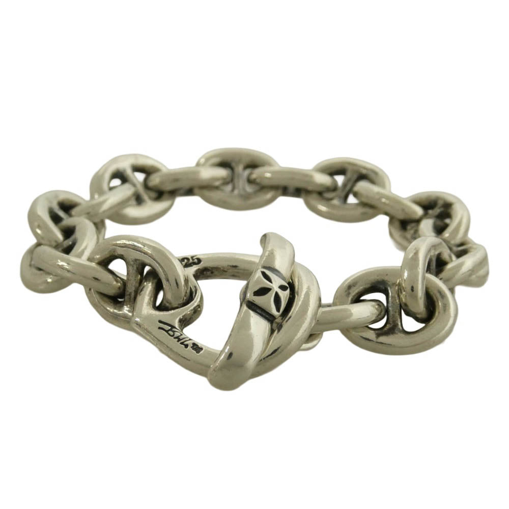 BILL WALL LEATHER ビルウォールレザー BEAMS ビームス BEAMS EXCLUSIVE Mixed Boat Link Bracelet ミックスボートリンク ブレスレット シルバー系【中古】
