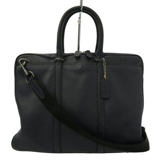 COACH コーチ D1592 71778 メトロポリタン ペプルドレザー ブリーフケース 2WAY ショルダー ビジネス バッグ ダークネイビー系【中古】