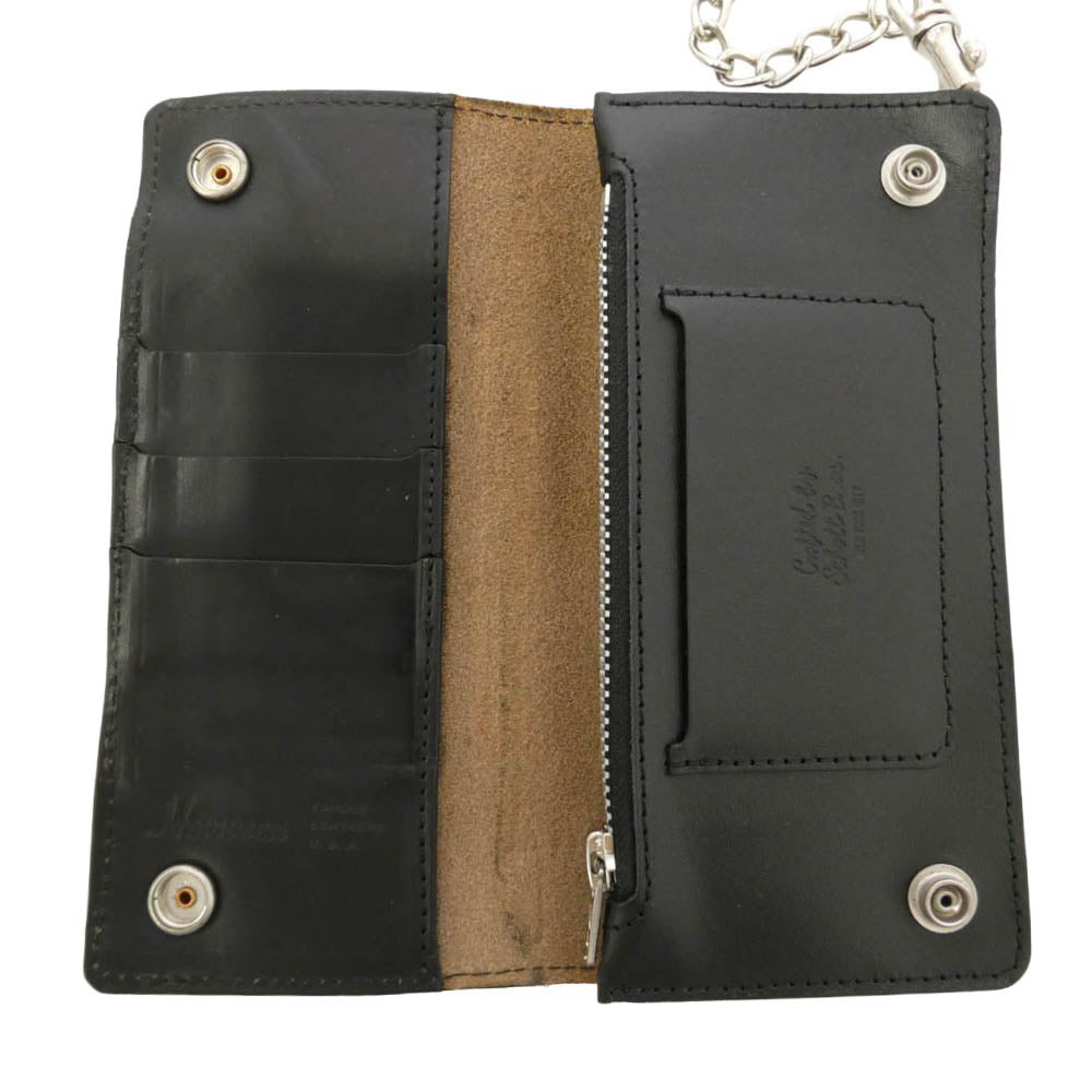 schott ショット PERFECT WALLET パーフェクトウォレット HORWEEN クロムエクセル レザー トラッカー ウォレット ブラック系【中古】