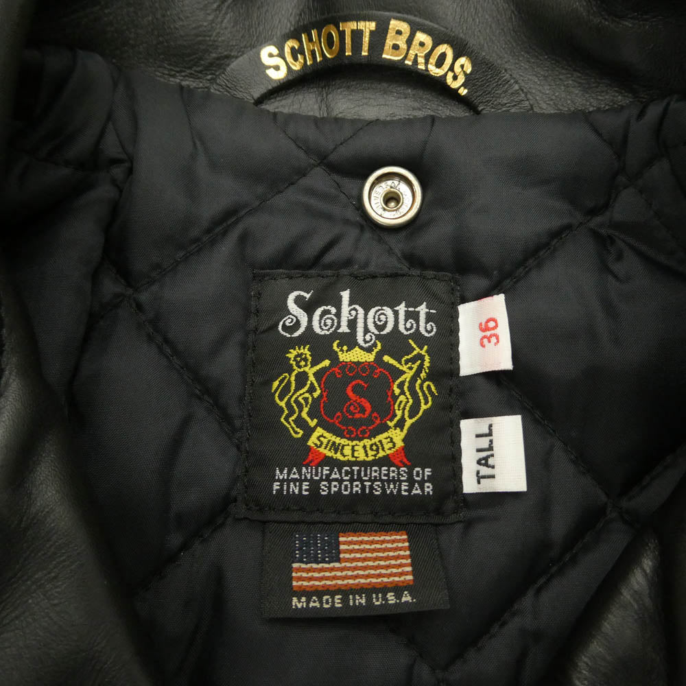 schott ショット 613UST ONESTAR TALL ワンスター ダブル ライダース ジャケット ブラック系 36【中古】
