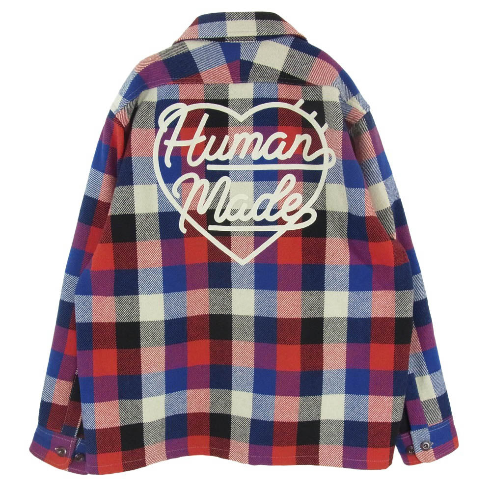 HUMAN MADE ヒューマンメイド 25AW HM30SH013 Wool Check Shirt Jacket ウール チェック シャツ ジャケット マルチカラー系 L【中古】