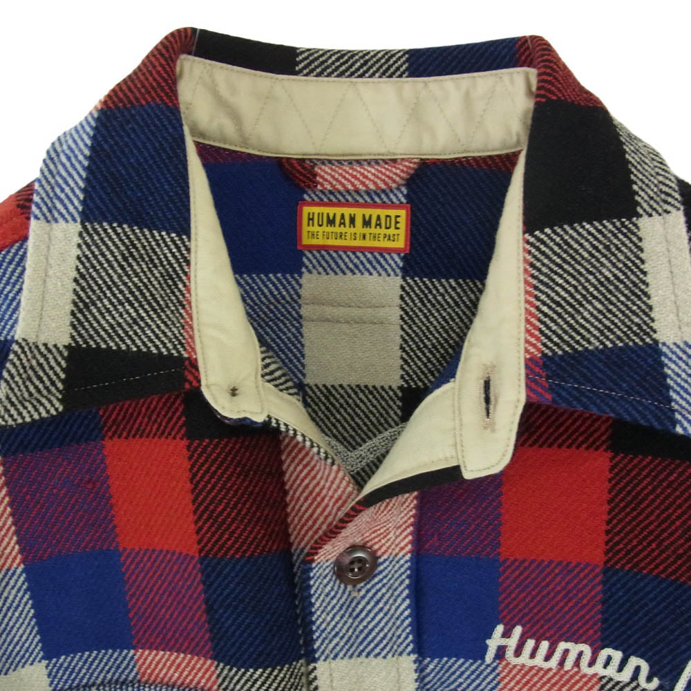 HUMAN MADE ヒューマンメイド 25AW HM30SH013 Wool Check Shirt Jacket ウール チェック シャツ ジャケット マルチカラー系 L【中古】
