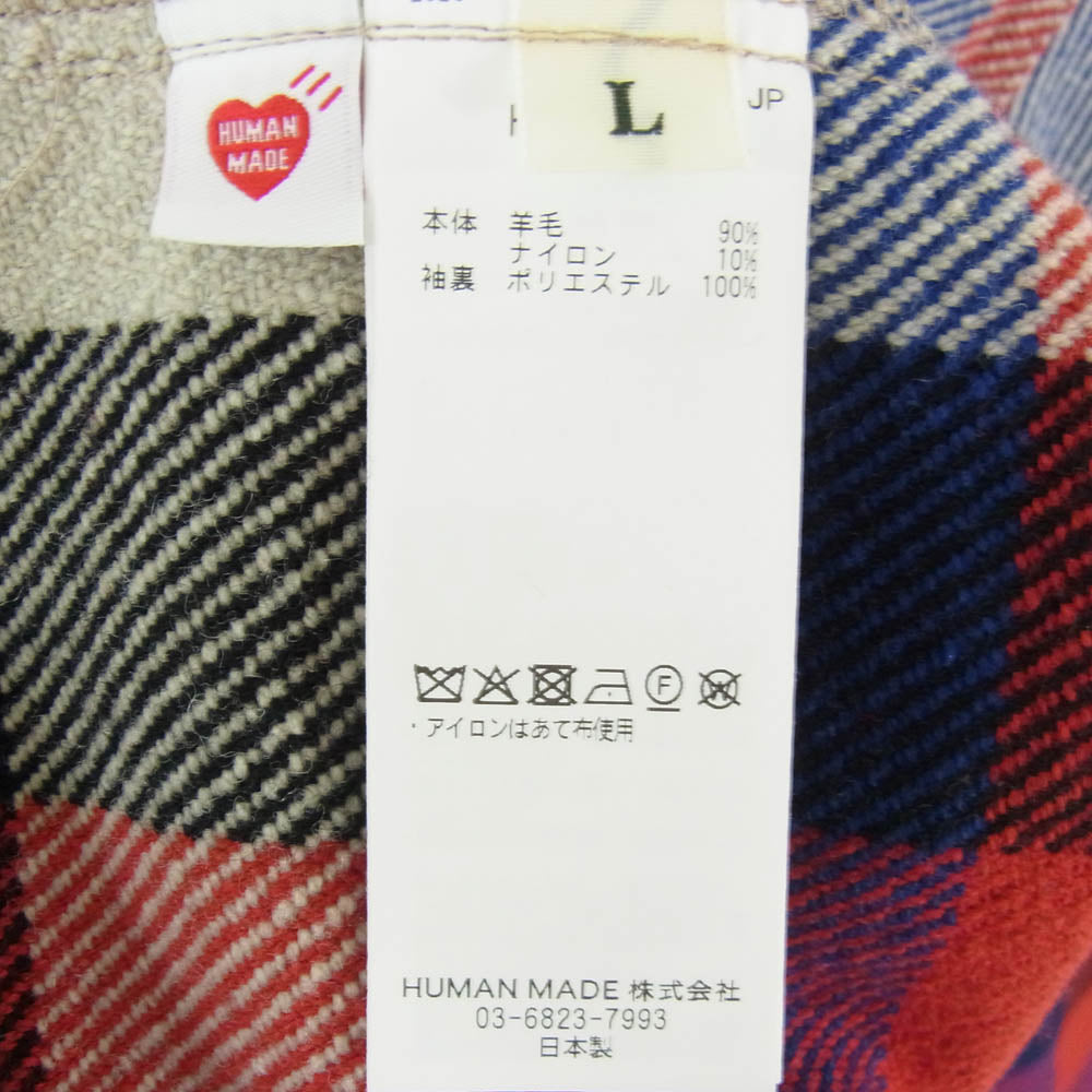 HUMAN MADE ヒューマンメイド 25AW HM30SH013 Wool Check Shirt Jacket ウール チェック シャツ ジャケット マルチカラー系 L【中古】