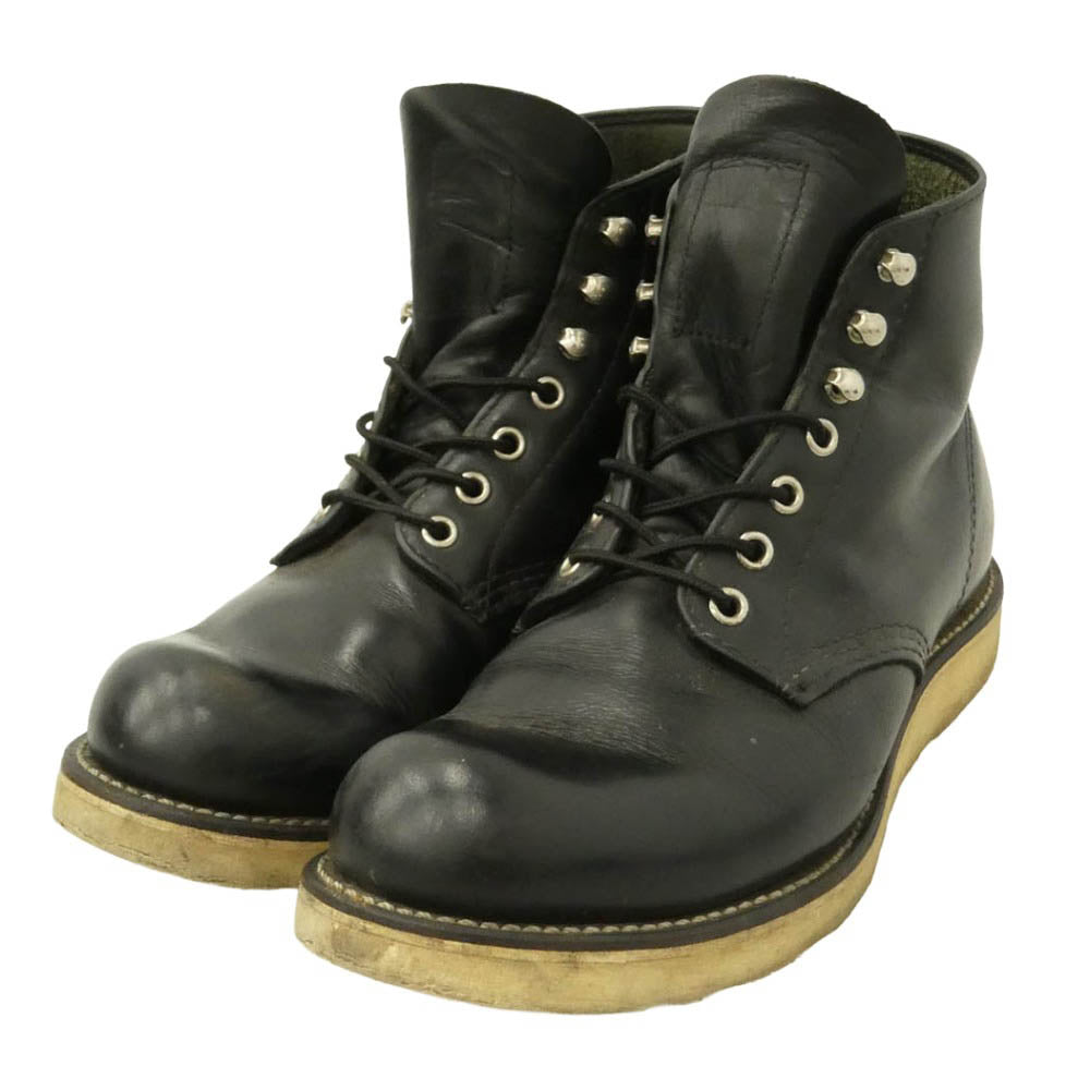 RED WING レッドウィング 8165 USA製 6-INCH CLASSIC ROUND 6インチ クラシック ラウンド レザー ワーク ブーツ 25.5cm【中古】