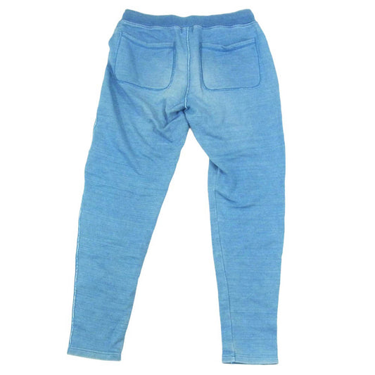 HYSTERIC GLAMOUR ヒステリックグラマー 0261CP04 ヒスガール ロゴ ワッペン プリント ダメージ加工 リメイク イージーパンツ スウェットパンツ ブルー系 S【中古】
