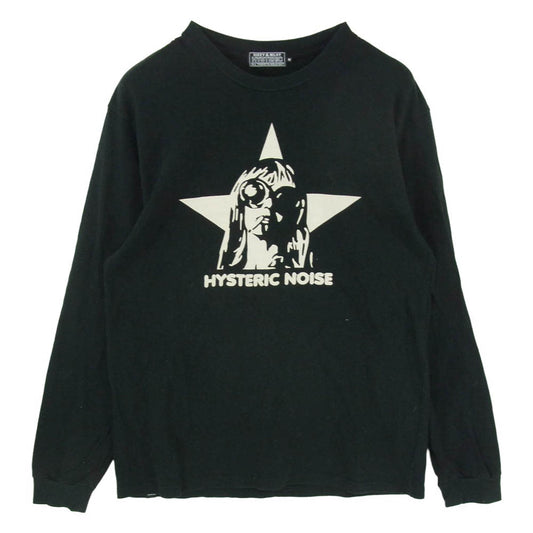 HYSTERIC GLAMOUR ヒステリックグラマー 25AW 02253CL04 HYSTERIC NOISE グラフィック プリント コットン 長袖 Tシャツ ロンT カットソー ブラック系 M【中古】