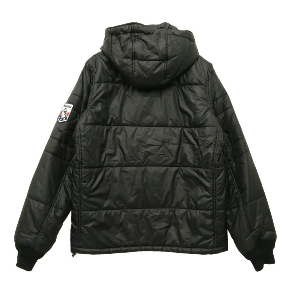 HYSTERIC GLAMOUR ヒステリックグラマー 16AW 0263AB03 PRIMALOFT DOWN JACKET ロゴワッペン ジップアップ フーデッド プリマロフトダウンジャケット ブラック系 S【中古】