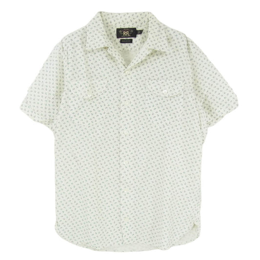 RRL ダブルアールエル 4700001228 GARDINER ANCHOR WORK SHIRTS ガーディナー アンカー総柄 半袖 オープンカラー ワークシャツ オフホワイト系 S【中古】
