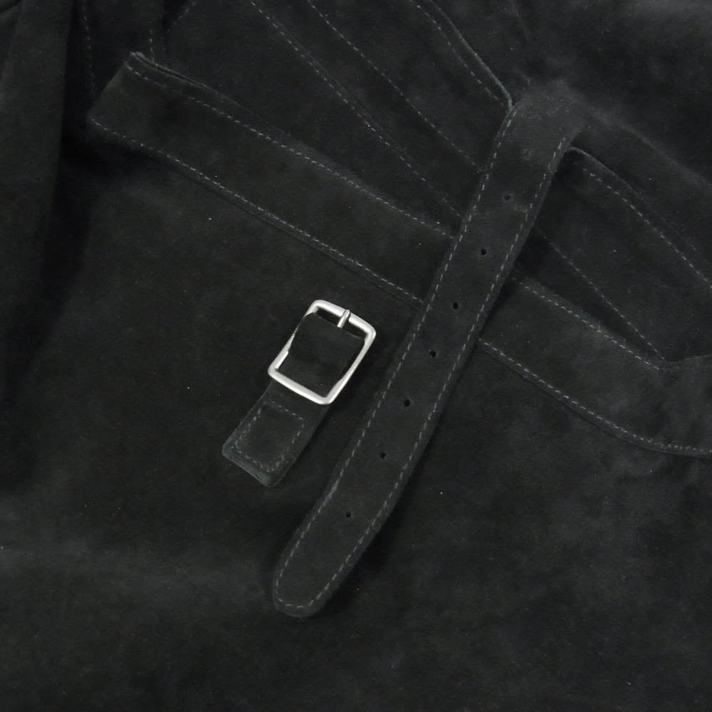 SEVEN BY SEVEN セブンバイセブン スエード レザー ショルダー バッグ ニュースペーパー バッグ ブラック系【中古】