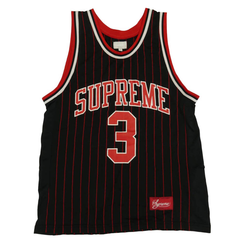 Supreme シュプリーム 16SS Crossover Basketball Jersey クロスオーバー バスケットボール ジャージ タンクトップ ノースリーブ ストライプ レッド系 ブラック系 M【中古】
