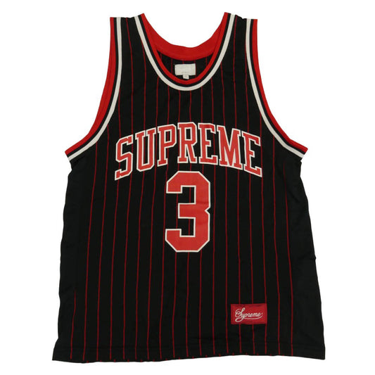 Supreme シュプリーム 16SS Crossover Basketball Jersey クロスオーバー バスケットボール ジャージ タンクトップ ノースリーブ ストライプ レッド系 ブラック系 M【中古】