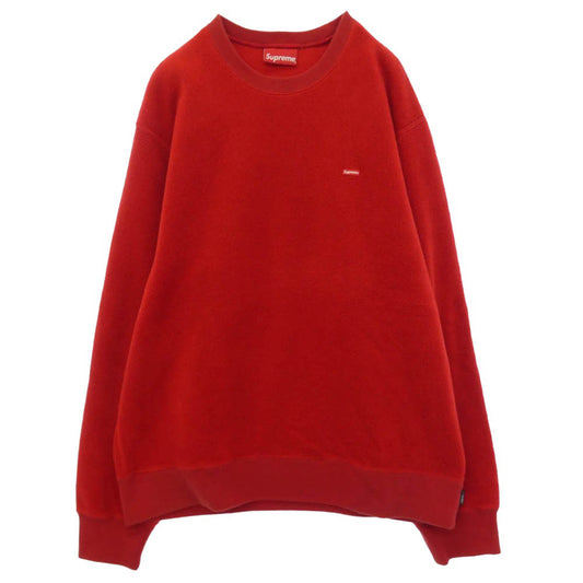 Supreme シュプリーム 18AW Polartec Small Box Crewneck ポーラーテック スモールボックスロゴ フリース トレーナー スウェット レッド系 L【中古】