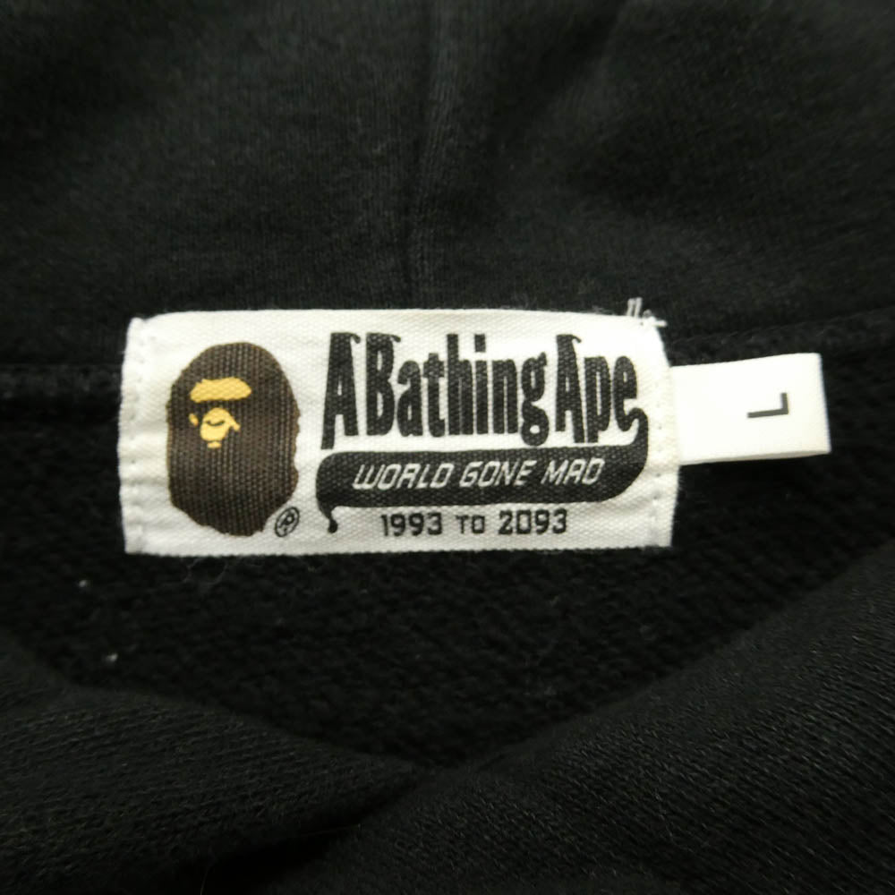 A BATHING APE アベイシングエイプ Wiz Khalifa Baby Milo Pullover Hoodie ウィズ カリファ ベイビーマイロ プリント プルオーバー パーカー フーディ ブラック系 L【中古】