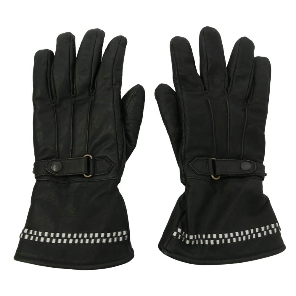 モードバイロッカーズ Chequered Gauntlets チェッカード ガントレット レザー グローブ 手袋 ブラック系 L【中古】
