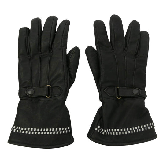 モードバイロッカーズ Chequered Gauntlets チェッカード ガントレット レザー グローブ 手袋 ブラック系 L【中古】