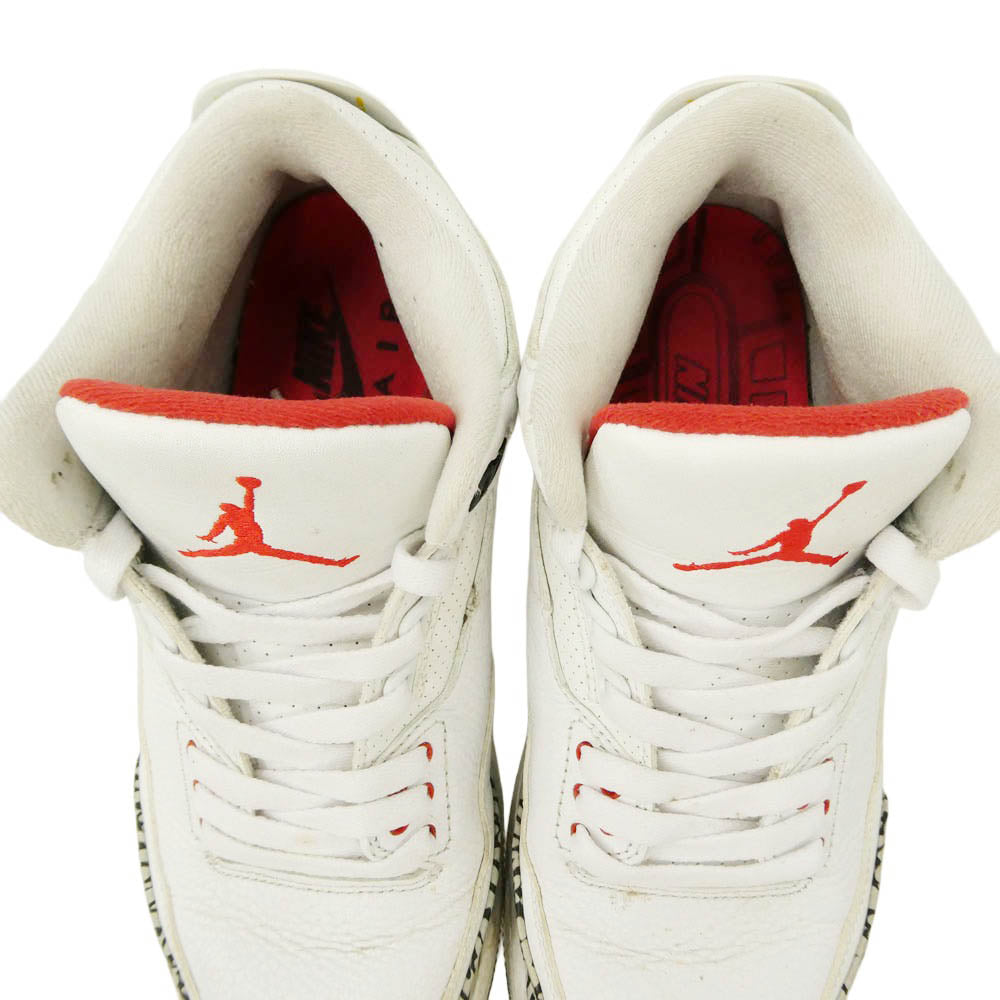 NIKE ナイキ 2018 923096-101 Air Jordan 3 Retro Free Throw Line White Cement エアジョーダン3 レトロ フリー スロー ライン ホワイト セメント ロー スニーカー ホワイト系 グレー系 26cm【中古】
