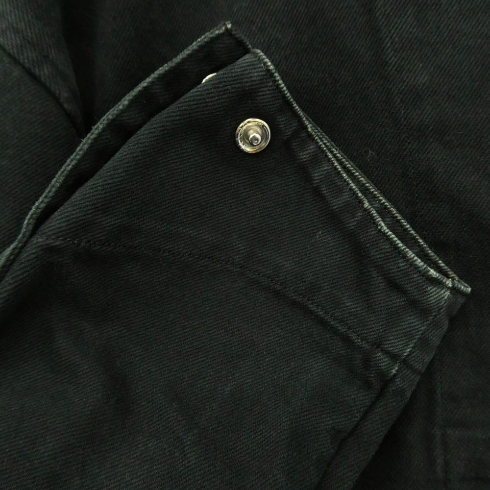 GOODENOUGH グッドイナフ 00s GDEH ロゴ 刺繍 スナップボタン コットン スタンドカラー カバーオール ジャケット ブラック系 XL【中古】