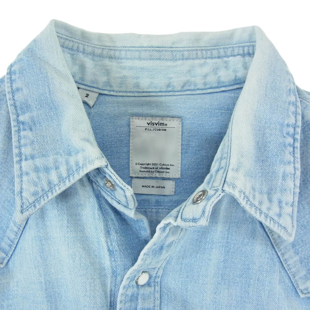 VISVIM ビズビム VS0001822 SOCIAL SCULPTURE SHIRTS L/S デニム ウエスタン 長袖 シャツ インディゴブルー系 2【中古】