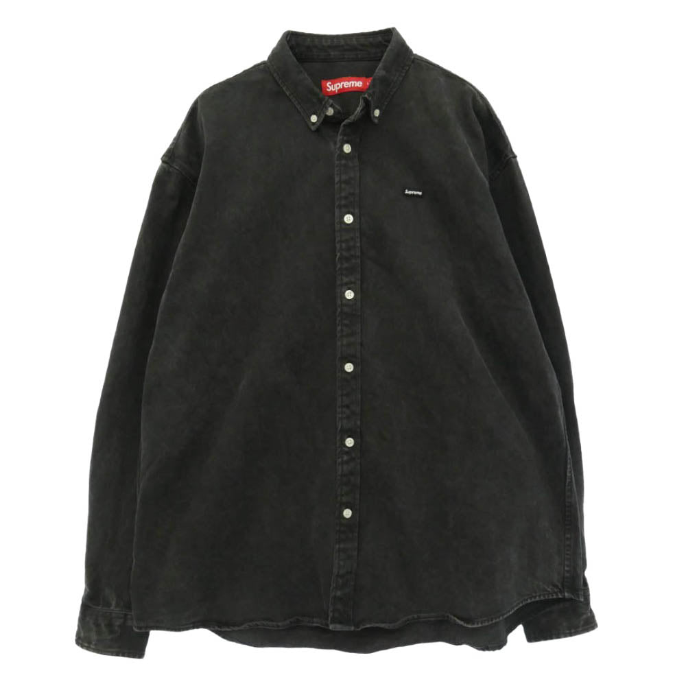 Supreme シュプリーム 25SS Small Box Denim Shirt スモールボックス デニム 長袖 ボタンダウン シャツ ブラック系 L【中古】