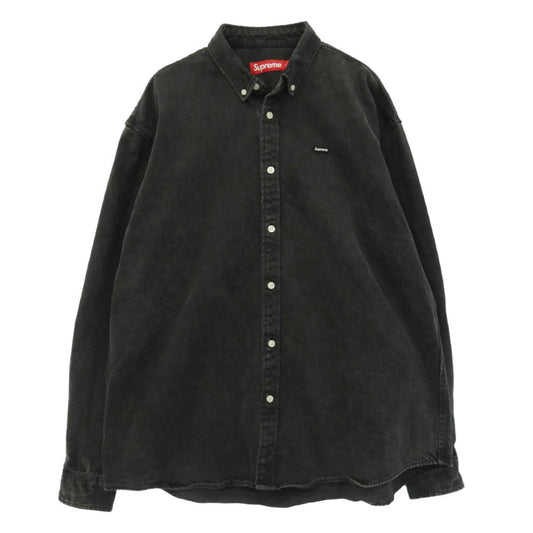Supreme シュプリーム 25SS Small Box Denim Shirt スモールボックス デニム 長袖 ボタンダウン シャツ ブラック系 L【中古】
