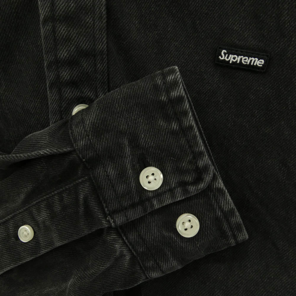 Supreme シュプリーム 25SS Small Box Denim Shirt スモールボックス デニム 長袖 ボタンダウン シャツ ブラック系 L【中古】