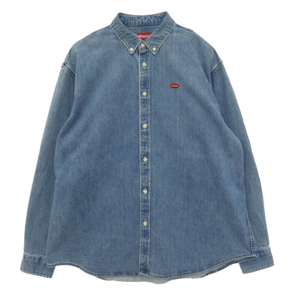 Supreme シュプリーム 25SS Small Box Denim Shirt スモールボックス デニム 長袖 ボタンダウン シャツ ブルー系 L【中古】