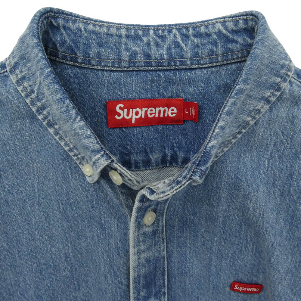 Supreme シュプリーム 25SS Small Box Denim Shirt スモールボックス デニム 長袖 ボタンダウン シャツ ブルー系 L【中古】